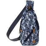 Marineblaue Camouflage Bodybags mit Reißverschluss aus Baumwolle mit Handyfach für Herren 