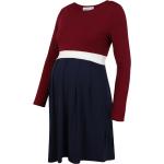 Burgundfarbene Color Blocking Langärmelige Mini Umstandskleider für Damen Größe S 