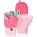 Reduzierte Rosa Fingerlose Kinderhandschuhe & Halbfinger-Handschuhe für Kinder mit Knopf für Mädchen für den für den Winter 