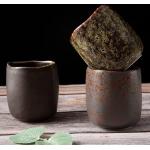 Reduzierte Braune Teetassen Sets 200 ml aus Keramik ohne Henkel 3-teilig 
