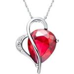 Rubinrote Silberketten mit Namen aus Silber für Damen zum Valentinstag 