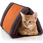 BedDog® Katzentunnel 3in1 LUNA, Katzenhöhle, Katzenmatte aus Cordura und Microfaser-Velours, waschbare Katzendecke zweiseitig, Unterlage für Haustiere RUSSET-BROWN (orange/braun)