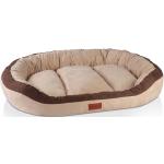 BedDog PRINS PREMIUM Hundebett, aus strapazierfähigem Alicante-Gewebe, Hundesofa mit Seiten, ovales Kissen für Ihr Haustier, Hundecouch ROCK-FLOW (grau/anthrazit) XL