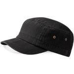 Schwarze Unifarbene Army-Caps mit Klettverschluss aus Baumwolle für Herren 