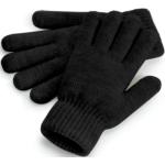 Schwarze Melierte Beechfield Strick-Handschuhe aus Nylon für Herren für den für den Winter 