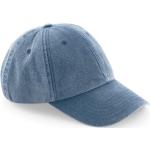 Blaue Bestickte Vintage Beechfield Snapback-Caps aus Baumwolle für Herren 