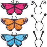 Schwarze Schmetterlingsflügel aus Chiffon für Kinder Einheitsgröße 
