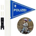 BEIMEIII Fahrradwimpel Jungen Kinder Polizei 150cm mit Befestigungswinkel Polizei-Fahrradfahne Verstellbare Sicherheitswimpel Für Kinderfahrrad (Blau)