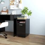 Schwarze Moderne vidaXL Büroschränke & Home Office Schränke mit Rollen Breite 0-50cm, Höhe 50-100cm, Tiefe 0-50cm 