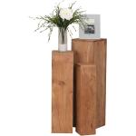 Moderne FineBuy Quadratische Blumenhocker & Blumentische aus Massivholz Breite 0-50cm, Höhe 0-50cm, Tiefe 50-100cm 3-teilig 3 Personen 