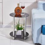 Reduzierte Dunkelbraune Runde Beistelltische Glas aus Glas mit Stauraum Breite 0-50cm, Höhe 0-50cm 