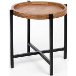Beistelltisch Couchtisch Wohnzimmer-Tisch rund Omaha Metall-Gestell altsilber oder schwarz : tabacco 4251633125813