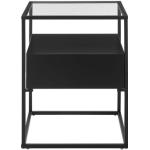 Reduzierte Schwarze MCA furniture Beistelltische & Ablagetische pulverbeschichtet aus Glas mit Schublade Breite 0-50cm, Höhe 50-100cm, Tiefe 0-50cm 