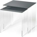 Dunkelgraue Moderne Topdesign Rechteckige Beistelltisch Sets aus Acrylglas Breite 0-50cm, Höhe 0-50cm, Tiefe 0-50cm 2-teilig 