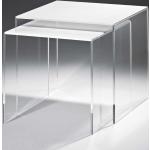 Weiße Moderne Topdesign Rechteckige Beistelltische Glas aus Acrylglas Breite 0-50cm, Höhe 0-50cm, Tiefe 0-50cm 2-teilig 