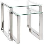 Silberne Moderne Tollhaus Quadratische Beistelltische Glas aus Glas Breite 50-100cm, Höhe 50-100cm, Tiefe 50-100cm 2-teilig 