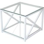 Reduzierte Weiße Moderne Runde Beistelltische & Ablagetische aus Glas mit Stauraum Breite 50-100cm, Höhe 50-100cm 