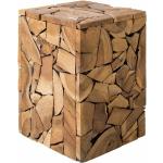 Reduzierte Braune Rustikale Beliani Quadratische Massivholz-Couchtische matt aus Massivholz Breite 0-50cm, Höhe 0-50cm, Tiefe 0-50cm 