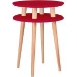 Rote Ragaba Runde Beistelltische & Ablagetische aus Holz Breite 0-50cm, Höhe 50-100cm, Tiefe 0-50cm 