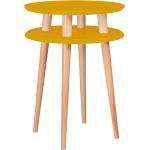 Gelbe Ragaba Runde Beistelltische & Ablagetische aus Holz Breite 0-50cm, Höhe 50-100cm, Tiefe 0-50cm 