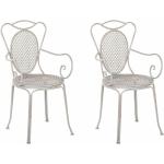 Reduzierte Hellgraue Moderne Beliani Gartenstühle Metall pulverbeschichtet aus Polyrattan Outdoor Breite 0-50cm, Höhe 50-100cm, Tiefe 0-50cm 2-teilig 