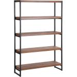 Reduzierte Schwarze Industrial Beliani Bücherregale matt aus Holz Breite 100-150cm, Höhe 150-200cm, Tiefe 0-50cm 