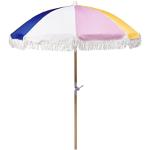 Sonnenschirm mit Volant Regenschutz Holzmast bunt rund ⌀ 150 cm Boho Mondello