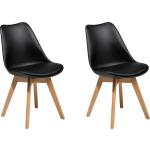Schwarze Moderne Beliani Esszimmerstühle & Küchenstühle aus Buche Breite 0-50cm, Höhe 50-100cm, Tiefe 0-50cm 