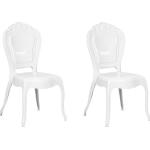 Weiße Moderne Beliani Esszimmerstühle & Küchenstühle aus Kunststoff Breite 50-100cm, Höhe 50-100cm, Tiefe 50-100cm 2-teilig 