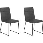 Schwarze Retro Beliani Esszimmerstühle & Küchenstühle Breite 0-50cm, Höhe 50-100cm, Tiefe 50-100cm 2-teilig 