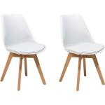 Weiße Moderne Beliani Esszimmerstühle & Küchenstühle aus Buche Breite 0-50cm, Höhe 50-100cm, Tiefe 0-50cm 2-teilig 