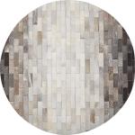 Braune Retro Beliani Runde Runde Teppiche 140 cm aus Rindsleder 