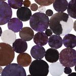 Violette Moderne Beliani Sorgun Runde Patchwork Teppiche 140 cm aus Leder 