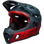 Bell Bike Unisex – Erwachsene SUPER DH Spherical Helme, Prime Matte Blue/Crimson, L