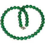 Bella Carina Perlenkette »Kette mit Jade Perlen grün 10 mm«, Edelstahl Magnetverschluss, grün