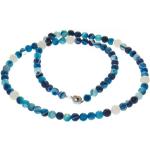 Bella Carina Perlenkette »Lange Kette blauer Achat mit Mondstein«, blau