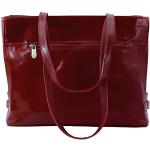 Reduzierte Rote Elegante Lederhandtaschen mit Reißverschluss aus Leder für Damen 