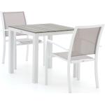 Reduzierte Weiße Gartenmöbelsets & Gartengarnituren aus Aluminium stapelbar 3-teilig 