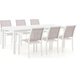 Reduzierte Weiße Gartenmöbelsets & Gartengarnituren aus Aluminium stapelbar 7-teilig 