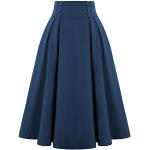 Marineblaue Vintage Belle Poque Midi Festliche Röcke für Damen Größe XXL Große Größen 