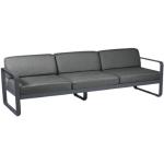 Gartensofa 3-Sitzer Bellevie metall textil grau 3-Sitzer-Sofa / L 235 cm - Bezug weiß - Fermob - Grau