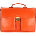 Belli Design Bag B italienische Leder Businesstasche Arbeitstasche Messenger Aktentasche Lehrertasche Laptoptasche unisex in orange - 40x30x14 cm (B x H x T)