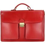 Rote Elegante Belli Herrenlehrertaschen aus Glattleder mit Laptopfach 