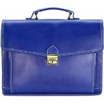 Belli Design Bag D italienische Leder Businesstasche Arbeitstasche Messenger Aktentasche Lehrertasche Laptoptasche Unisex in royalblau - 40x30x12 cm (B x H x T)