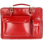 Belli Design Bag Verona italienische Leder Businesstasche Arbeitstasche Messenger Aktentasche Lehrertasche Laptoptasche unisex in rot - 39x29x11 cm (B x H x T)