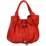 Belli Globe Bag italienischer Nappaleder Shopper Handtasche Damentasche Umhängetasche in rot - 30x21x24 (B x H x T)