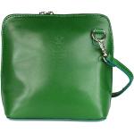 Belli italienische Ledertasche Damen Umhängetasche klein Handtasche Schultertasche Abendtasche in grün - 17x16,5x8,5 cm (B x H x T)