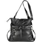 Belli italienischer Echt Leder Rucksack Backpack London Handtasche Umhängetasche Rucksacktasche in schwarz - 28x26x10 cm (B x H x T)