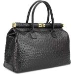 Schwarze Belli The Bag XXL Lederhandtaschen mit Reißverschluss aus Glattleder für Damen maxi / XXL 
