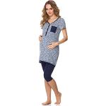 Reduzierte Marineblaue Sterne Stillpyjamas für Damen Größe XL 